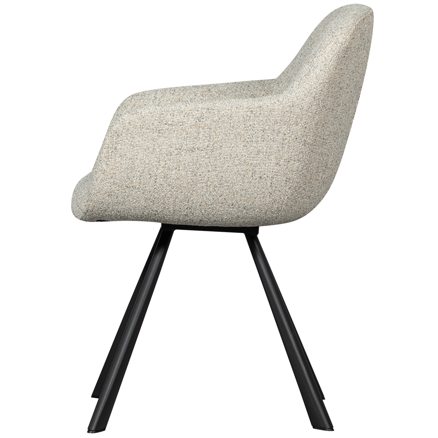 JUNO DINING CHAIR WOVEN FABRIC OAT MELANGE - PARIS14A.RO