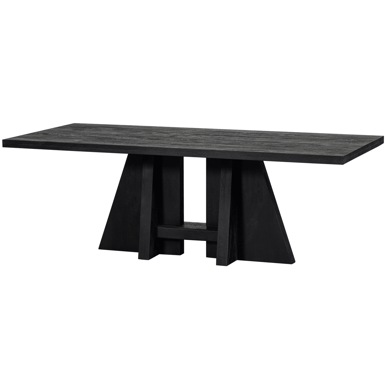 KEAN DINING TABLE WITH CENTRE LEG MANGO WOOD BLACK 220x100CM - PARIS14A.RO