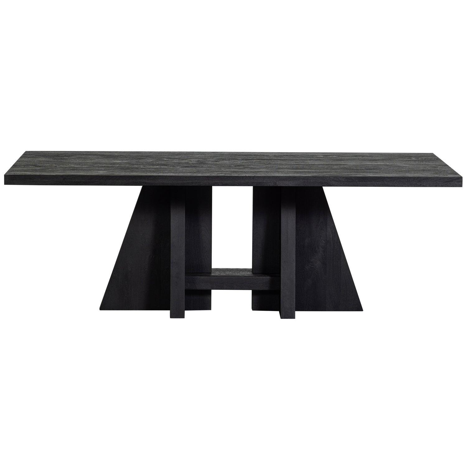 KEAN DINING TABLE WITH CENTRE LEG MANGO WOOD BLACK 220x100CM - PARIS14A.RO