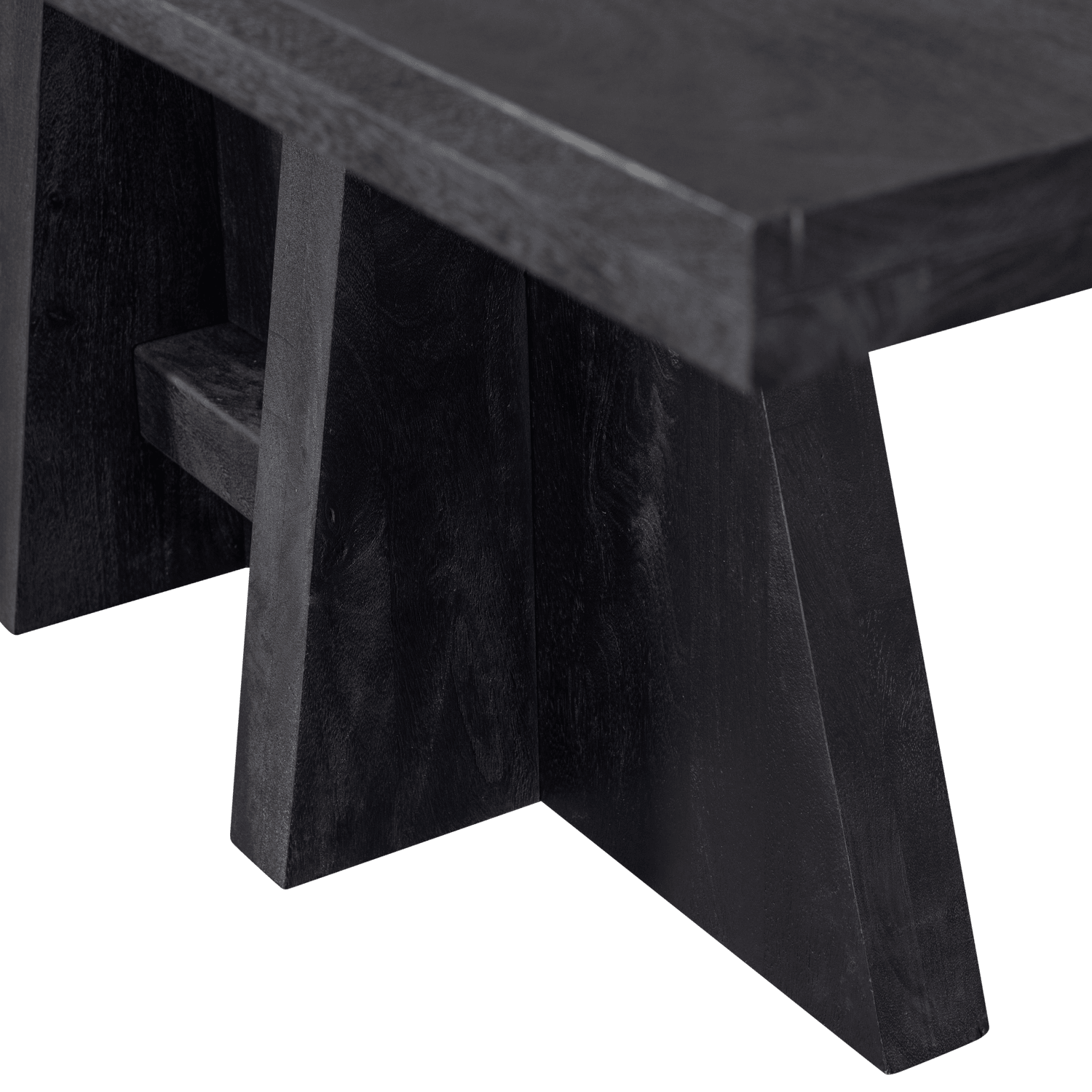 KEAN DINING TABLE WITH CENTRE LEG MANGO WOOD BLACK 220x100CM - PARIS14A.RO