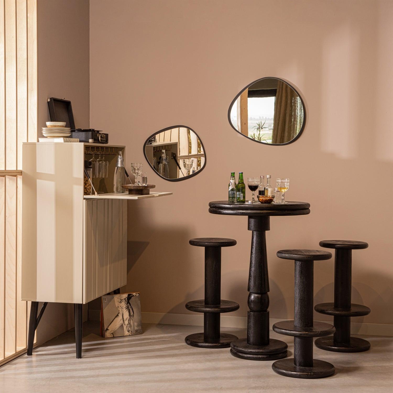 KOLBY BAR STOOL MANGO WOOD BLACK - PARIS14A.RO