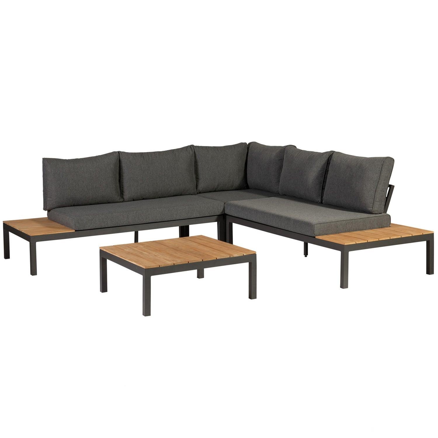 LA VIDA LOUNGE SET TEAK ANTHRACITE FRAME INCL CUSHIONS - PARIS14A.RO