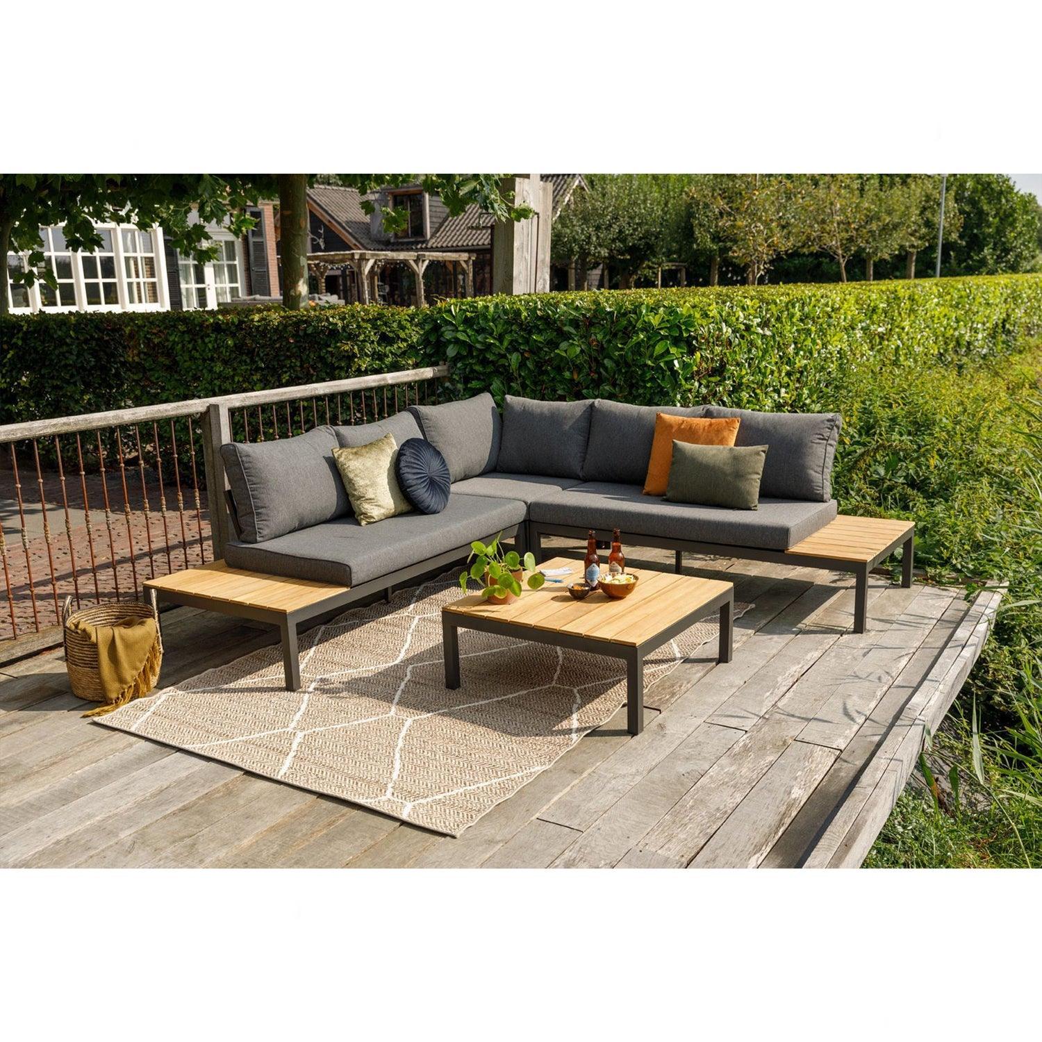 LA VIDA LOUNGE SET TEAK ANTHRACITE FRAME INCL CUSHIONS - PARIS14A.RO