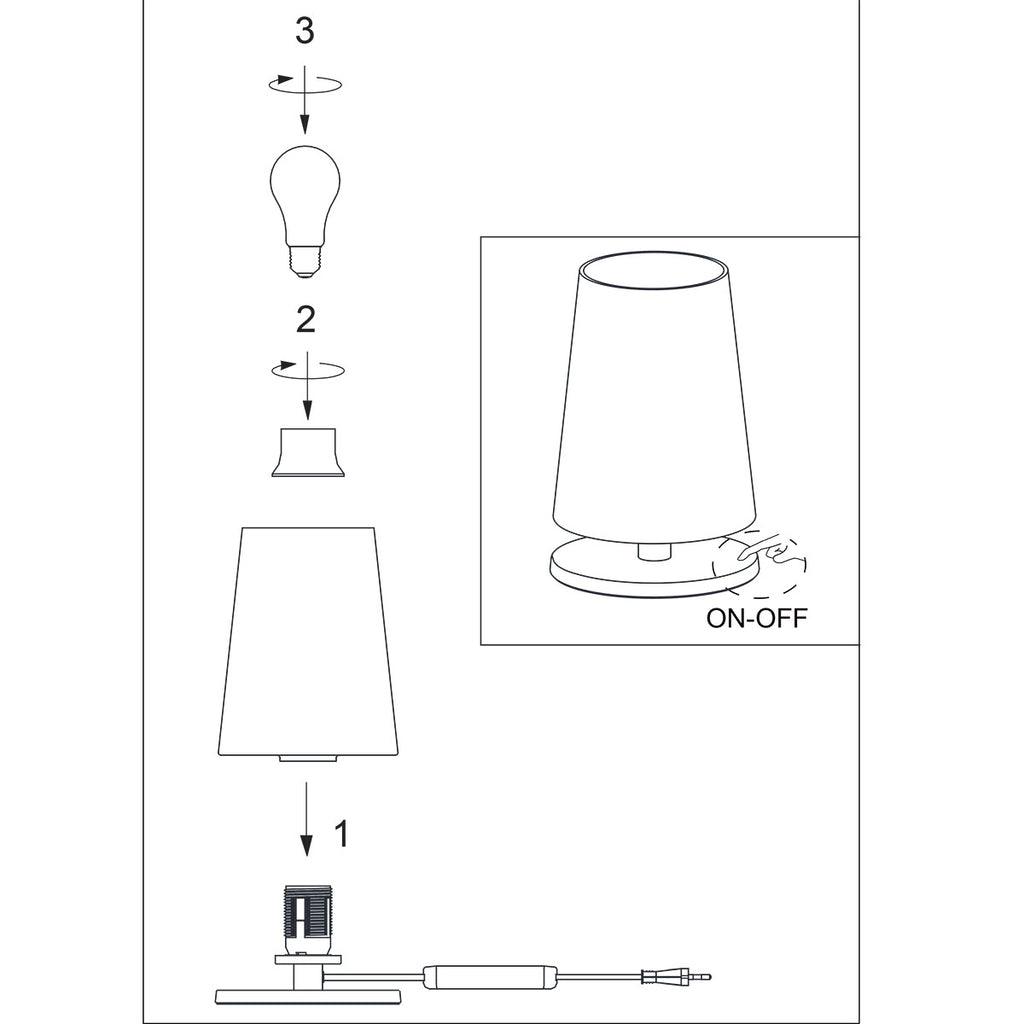 Lampă de masă Ancilla 3103ZW, negru - PARIS14A.RO