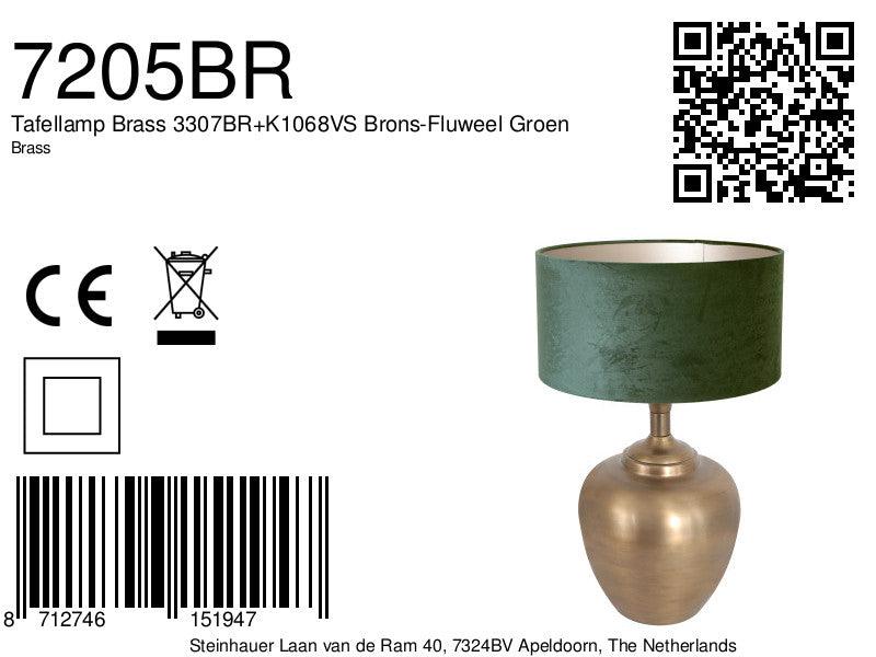 Lampă de masă Brass 3307BR+K1068VS Bronz-Velvet Verde - PARIS14A.RO