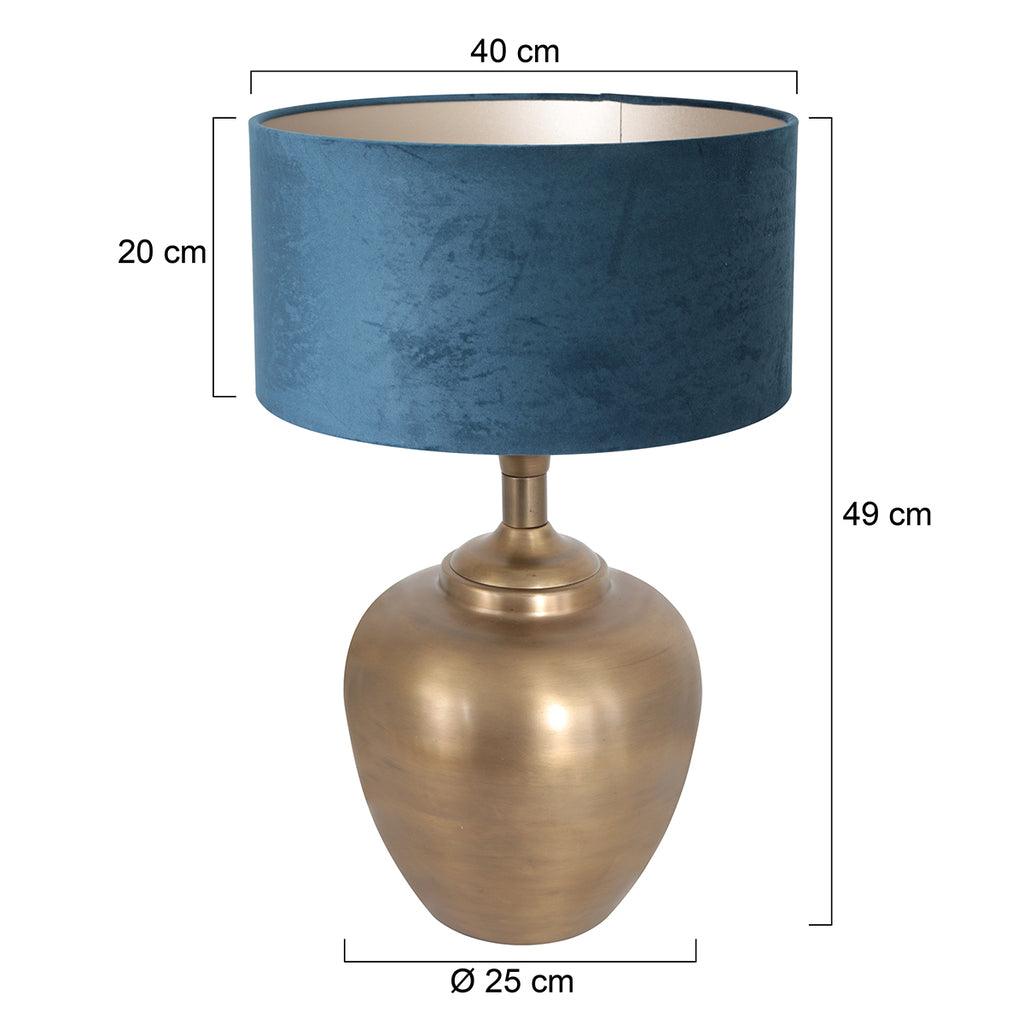 Lampă de masă Brass 3307BR+K1068ZS Bronz-Velvet Albastru - PARIS14A.RO