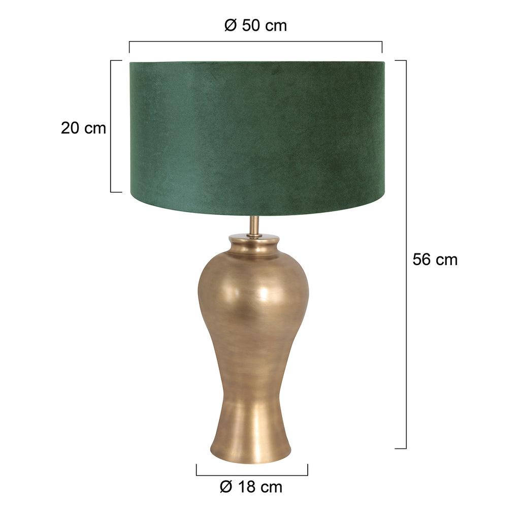 Lampă de masă Brass 3308BR+K1068VS Bronz-Velvet Verde - PARIS14A.RO