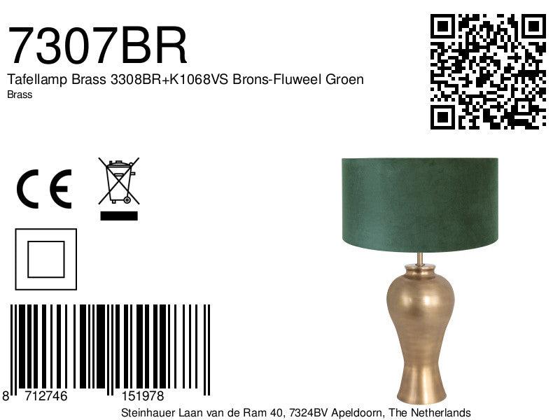 Lampă de masă Brass 3308BR+K1068VS Bronz-Velvet Verde - PARIS14A.RO