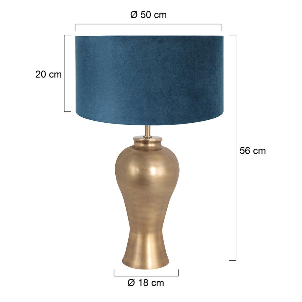 Lampă de masă Brass 3308BR+K1068ZS Bronz-Velvet Albastru - PARIS14A.RO