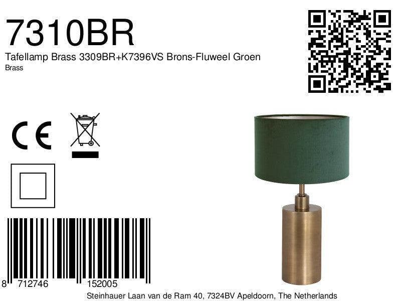 Lampă de masă Brass 3309BR+K7396VS Bronz-Velvet Verde - PARIS14A.RO