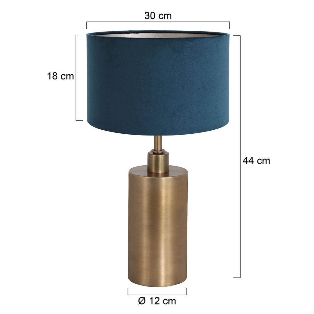 Lampă de masă Brass 3309BR+K7396ZS Bronz-Velvet Albastru - PARIS14A.RO