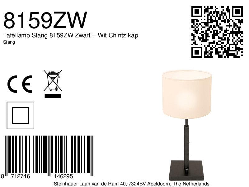 Lampă de masă Stang 8159ZW Negru + Alb cu abajur Chintz - PARIS14A.RO