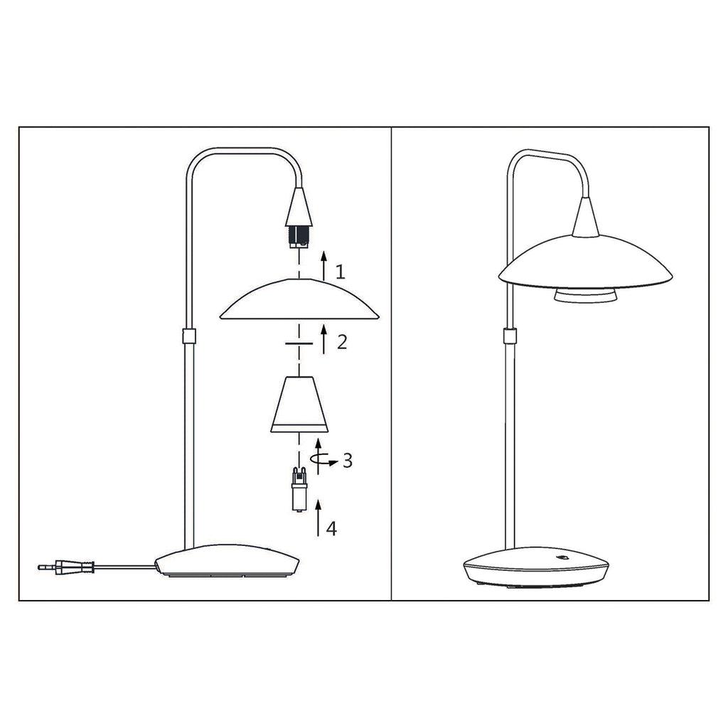 Lampă de masă Tallerken 2657ST din oțel - PARIS14A.RO