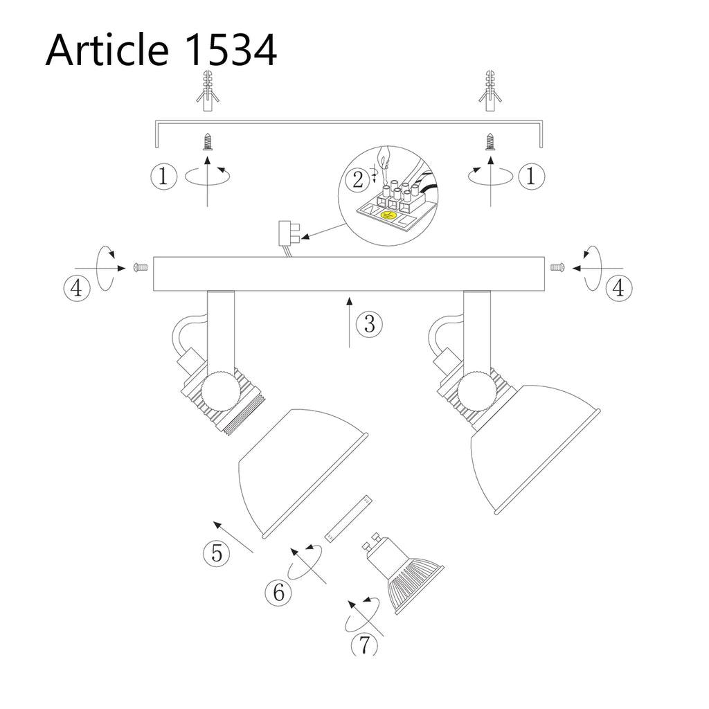 Lampă de perete Brooklyn 1534GR Grijs - PARIS14A.RO