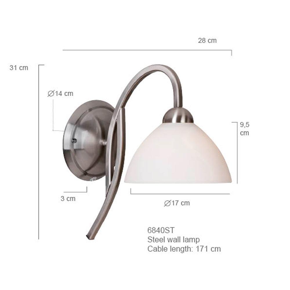 Lampă de perete Capri 6840ST din oțel - PARIS14A.RO