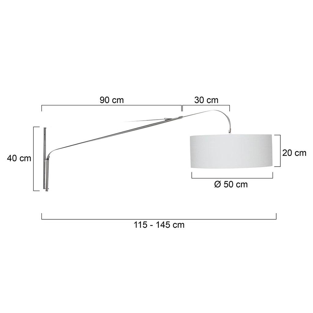 Lampă de perete Elegantă și Eleganta 2574ST+K1066QS Oțel-Alb cu Material din In ță. - PARIS14A.RO