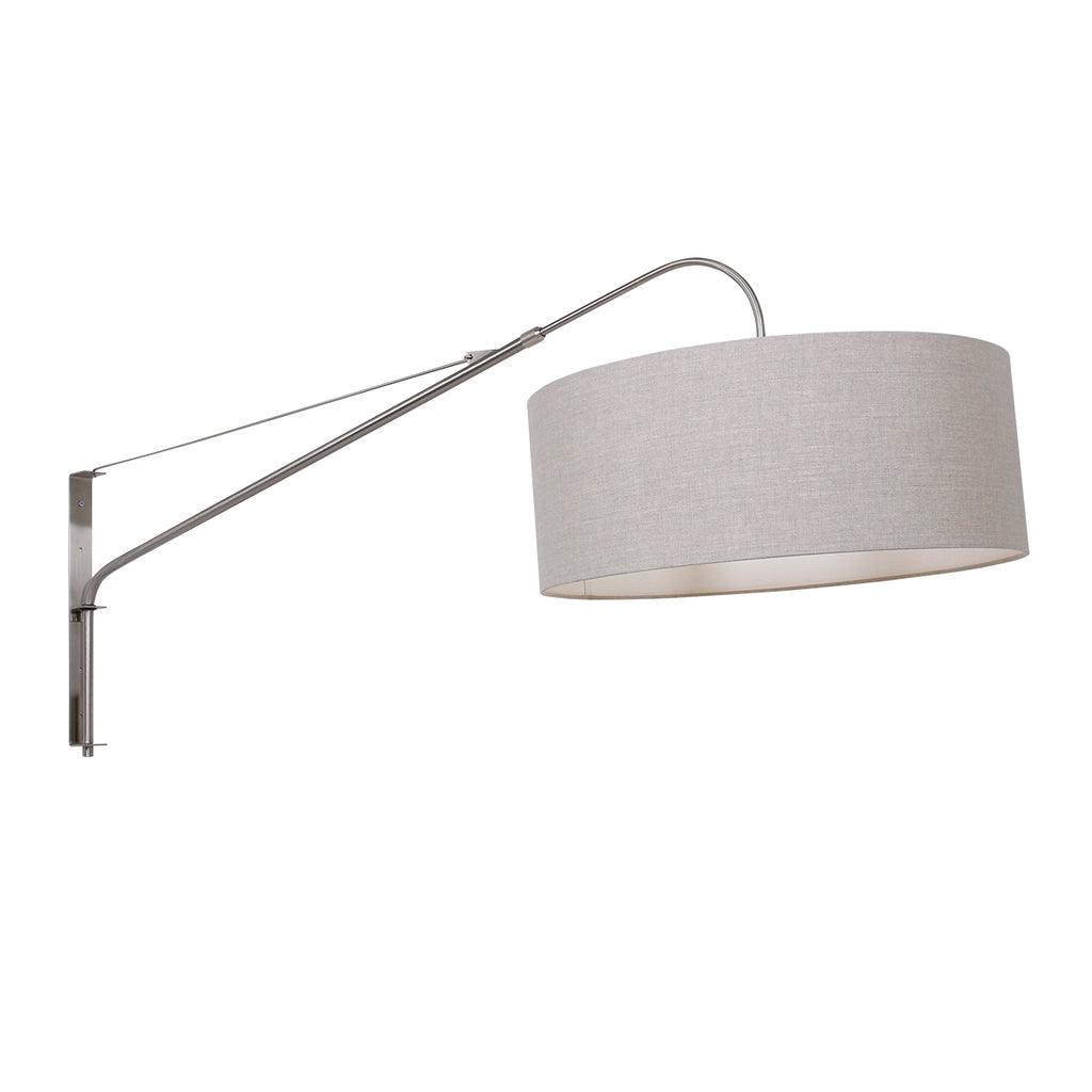 Lampă de perete Elegantă și Eleganta 2574ST+K1066RS Oțel-Gri cu Material din In. - PARIS14A.RO