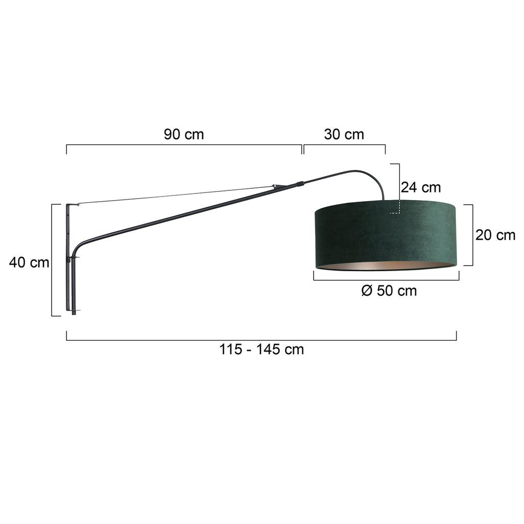 Lampă de perete Elegantă și Eleganta 2574ZW+K1066VS Negru-Velvet Verde - PARIS14A.RO