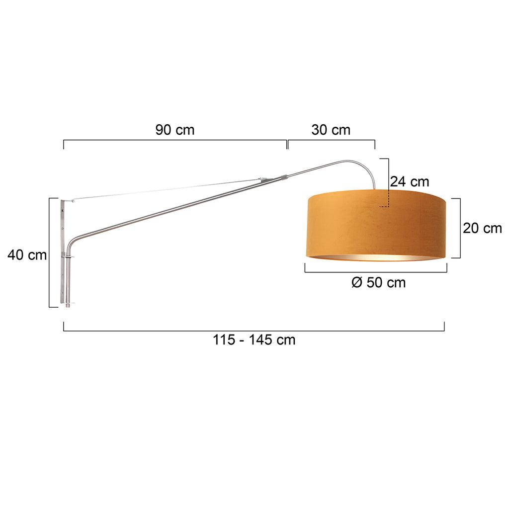 Lampă de perete Elegantă și Refined 2574ST+K1066KS Oțel-Velur Auriu - PARIS14A.RO