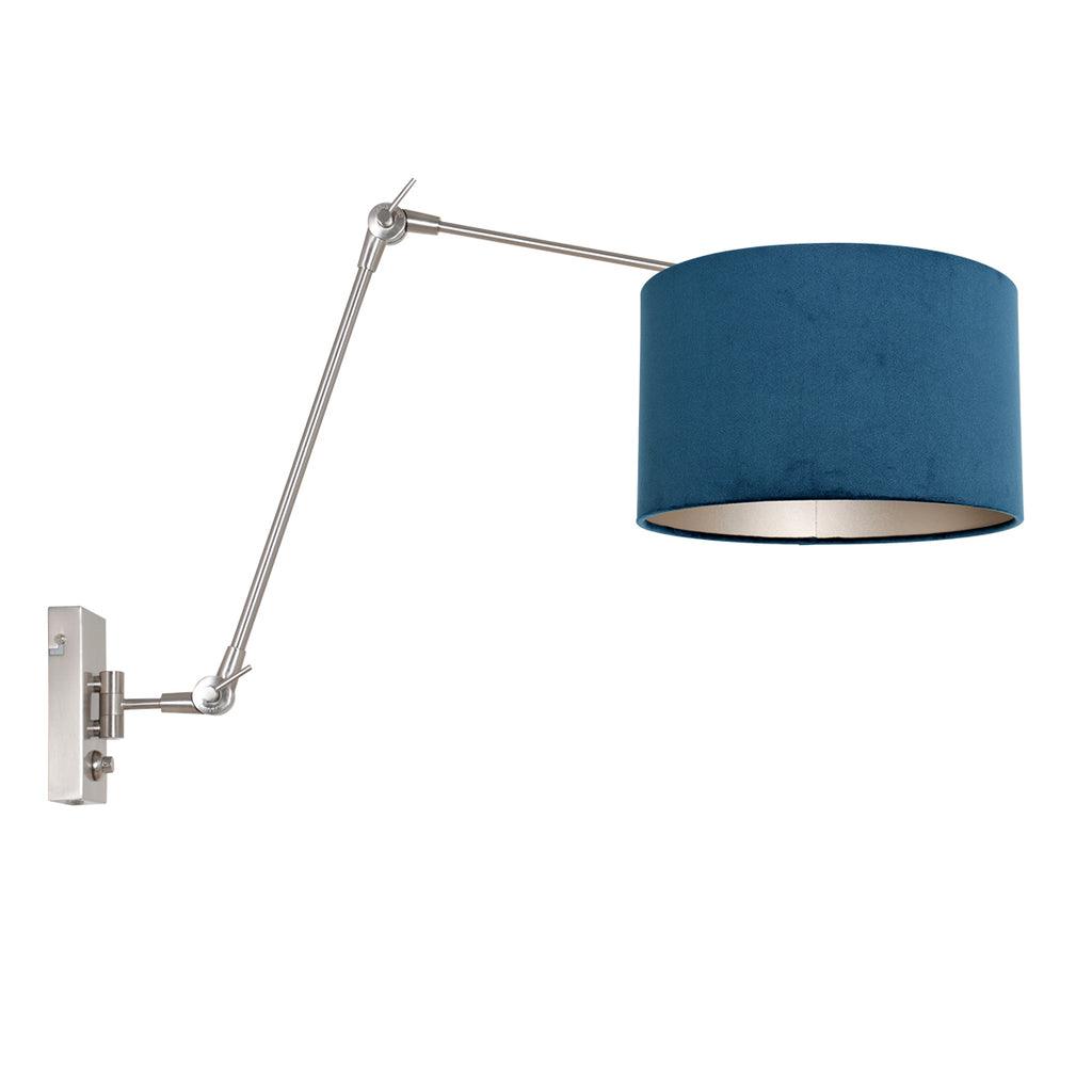 Lampă de perete Prestige Chic 7396ST+K7396ZS Oțel-Velur Albastru - PARIS14A.RO