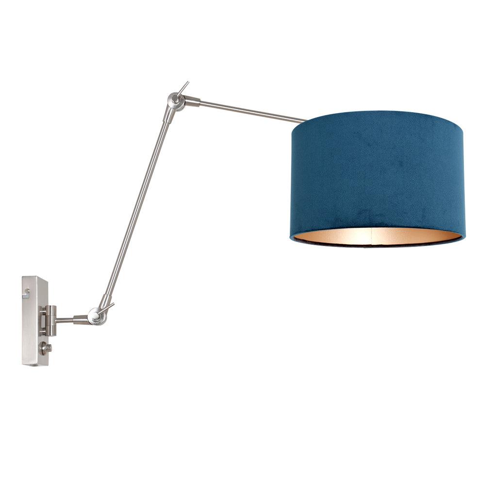 Lampă de perete Prestige Chic 7396ST+K7396ZS Oțel-Velur Albastru - PARIS14A.RO