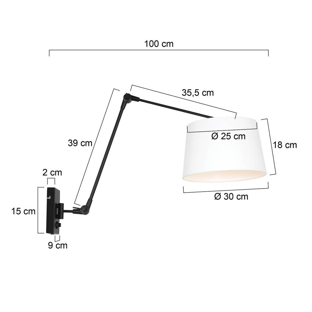 Lampă de perete Prestige Chic 7396ZW+K1007QS Negru-Alb în Lână - PARIS14A.RO