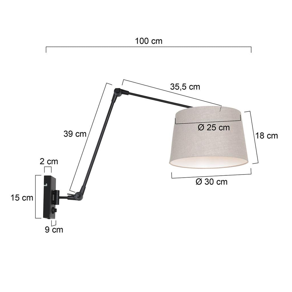 Lampă de perete Prestige Chic 7396ZW+K1007RS Negru-Gri Linnen - PARIS14A.RO