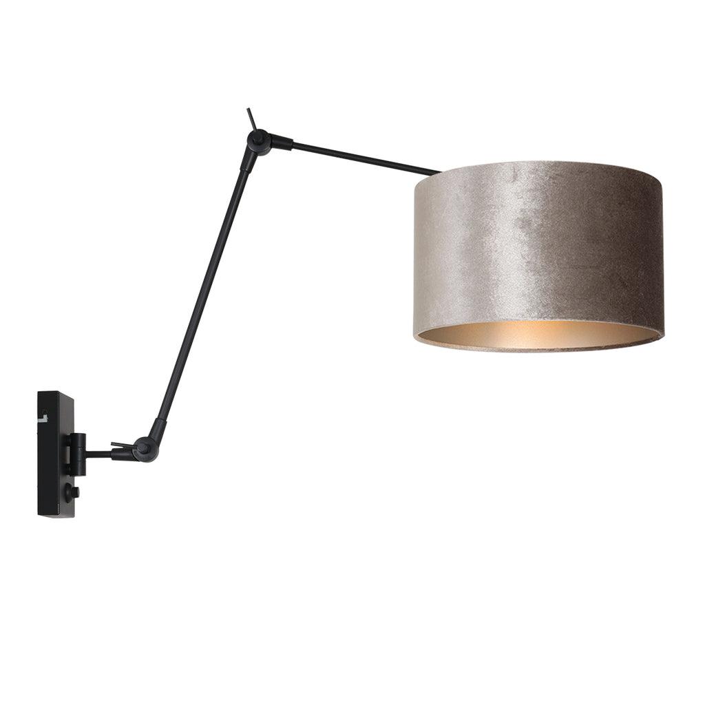 Lampă de perete Prestige Chic 7396ZW+K7396GS Negru-Velvet Argintiu - PARIS14A.RO