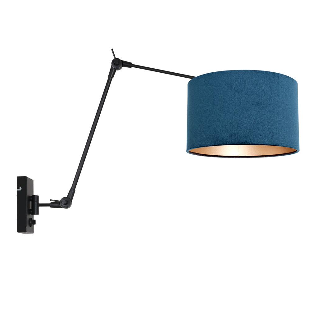 Lampă de perete Prestige Chic 7396ZW+K7396ZS Negru-Albastru Catifea - PARIS14A.RO