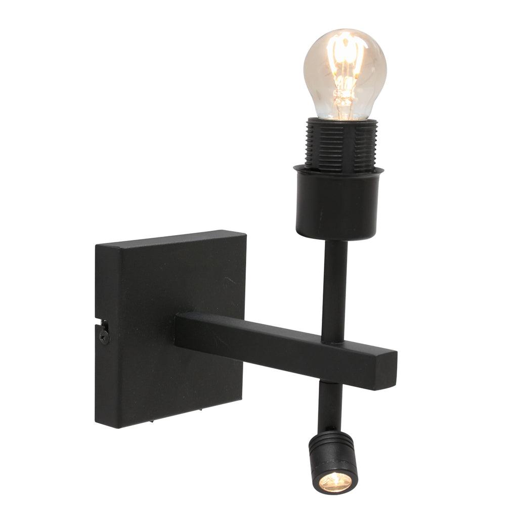 Lampă de perete Stang 8208ZW Negru + Abajur Velur Albastru - PARIS14A.RO