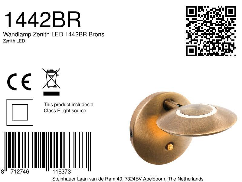 Lampă de perete Zenith LED 1442BR Bronz - PARIS14A.RO