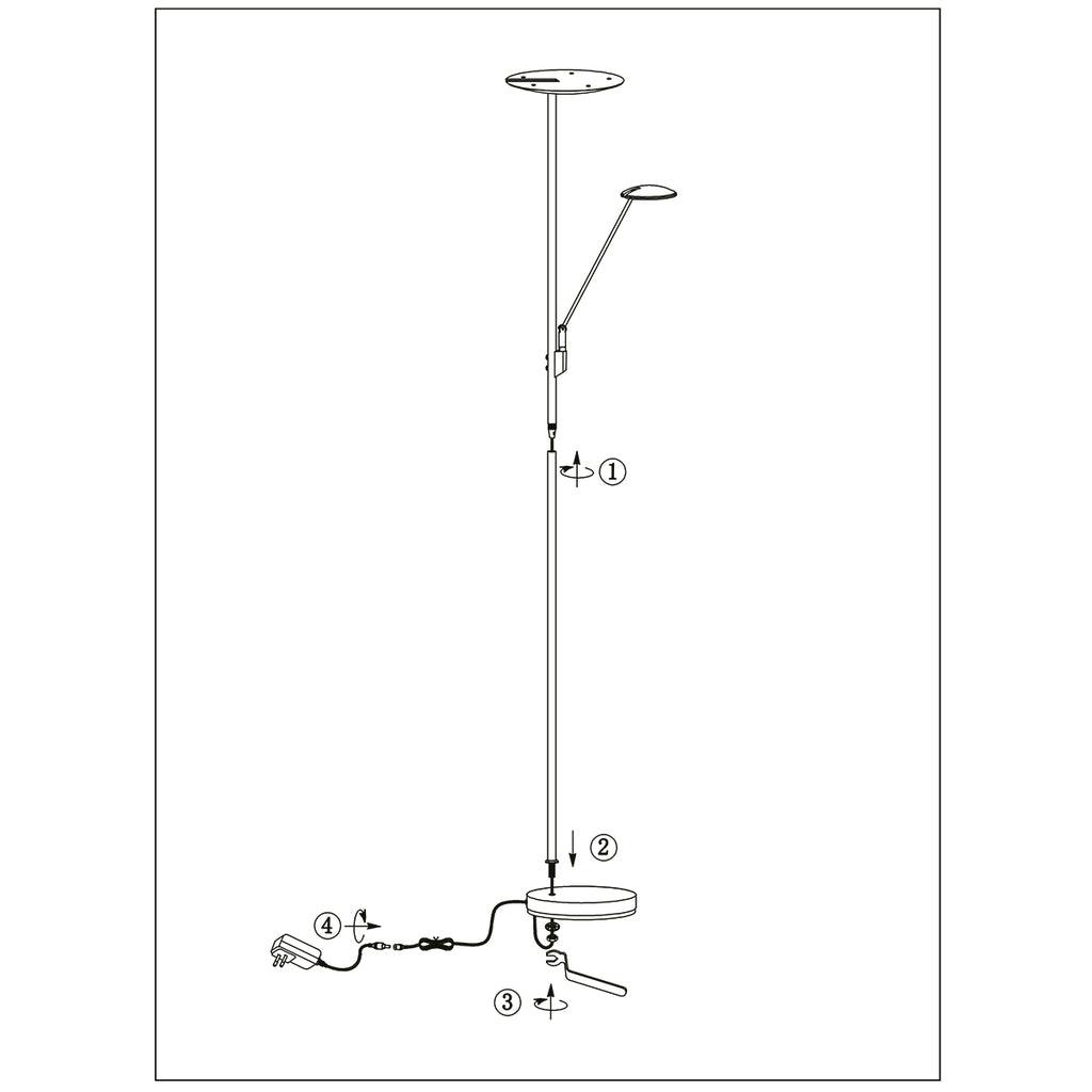 Lampă de podea de culoare oțelie Daphne 3392ST - PARIS14A.RO