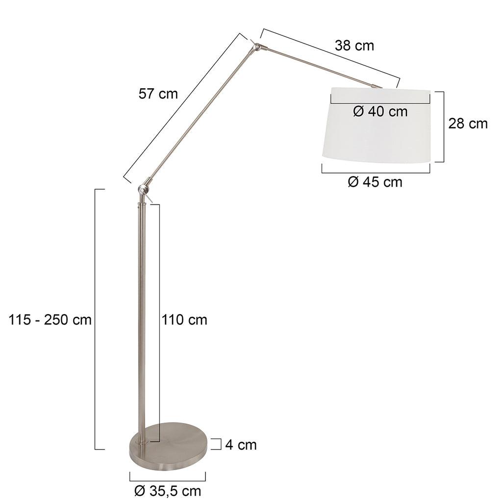 Lampă de podea Prestige Chic 7395ST+K1001QS Oțel-Alb Lână - PARIS14A.RO