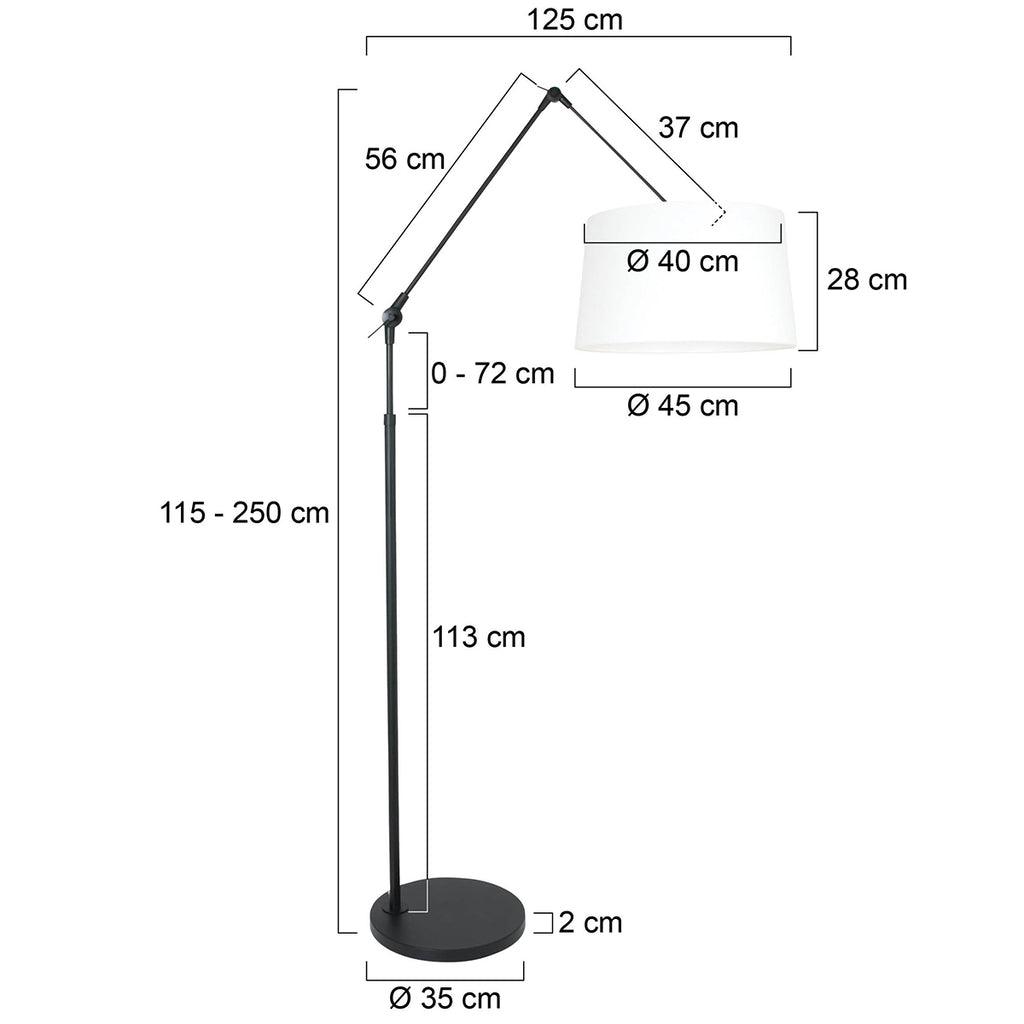 Lampă de podea Prestige Chic 7395ZW+K1001QS Negru-Alb în Lână - PARIS14A.RO