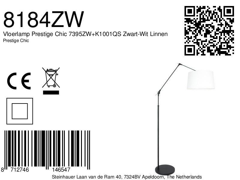 Lampă de podea Prestige Chic 7395ZW+K1001QS Negru-Alb în Lână - PARIS14A.RO