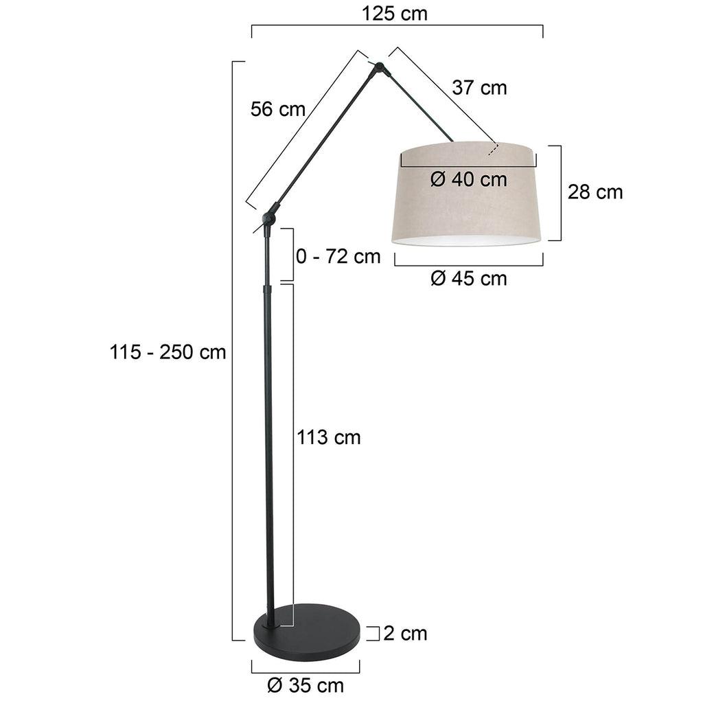 Lampă de podea Prestige Chic 7395ZW+K1001RS Negru-Gri Linnen - PARIS14A.RO