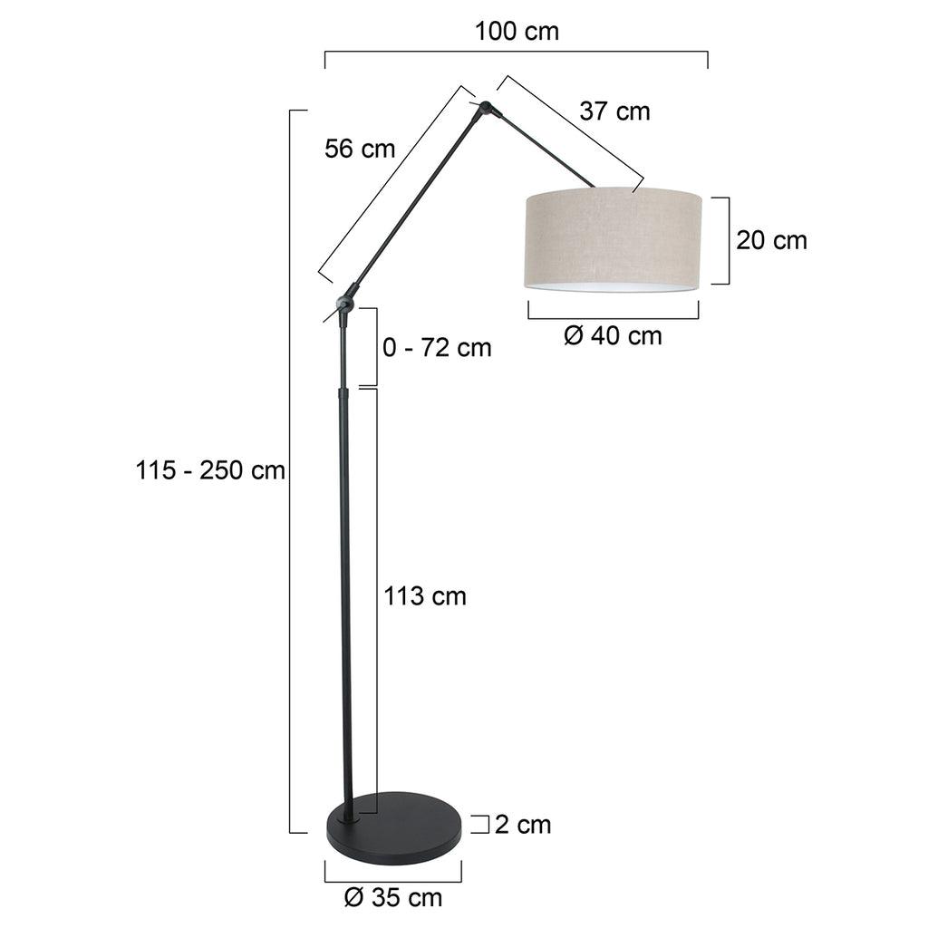 Lampă de podea Prestige Chic 7395ZW+K1068RS Negru-Gri din Lână - PARIS14A.RO