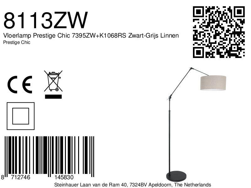 Lampă de podea Prestige Chic 7395ZW+K1068RS Negru-Gri din Lână - PARIS14A.RO