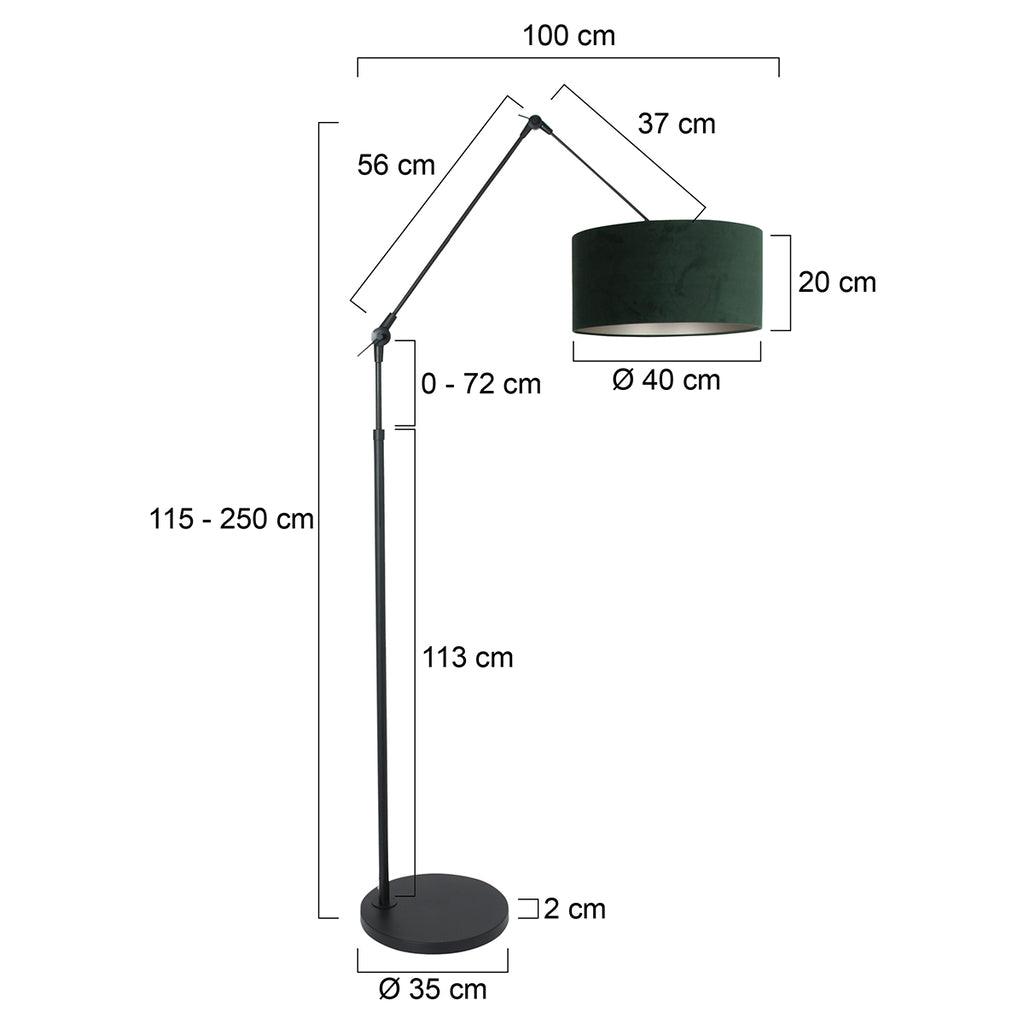 Lampă de podea Prestige Chic 7395ZW+K1068VS Negru-Velvet Verde - PARIS14A.RO