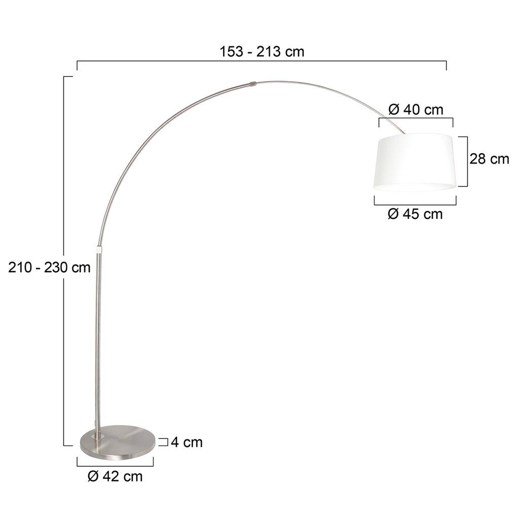 Lampă de podea Sparkled Light 7268ST+K1001QS Oțel-Alb Lână - PARIS14A.RO