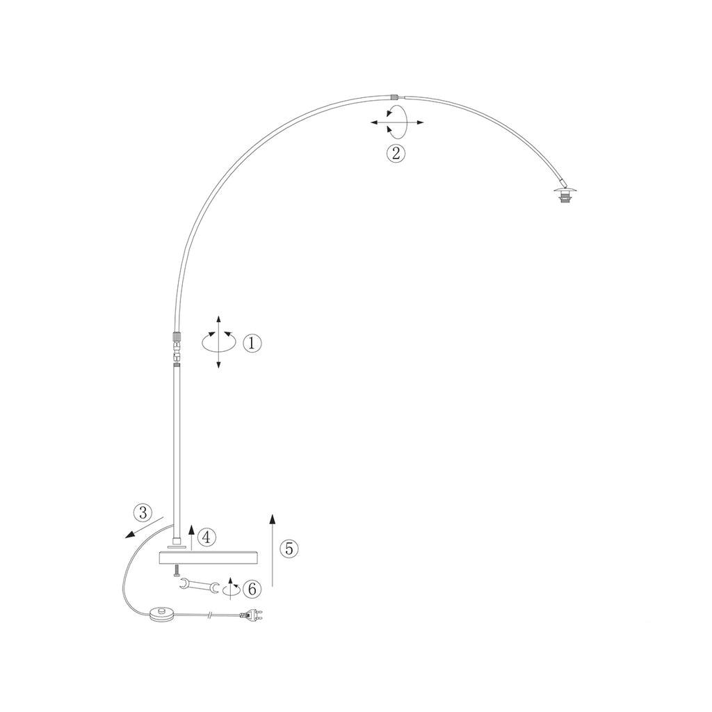 Lampă de podea Sparkled Light 7268ST+K1001QS Oțel-Alb Lână - PARIS14A.RO