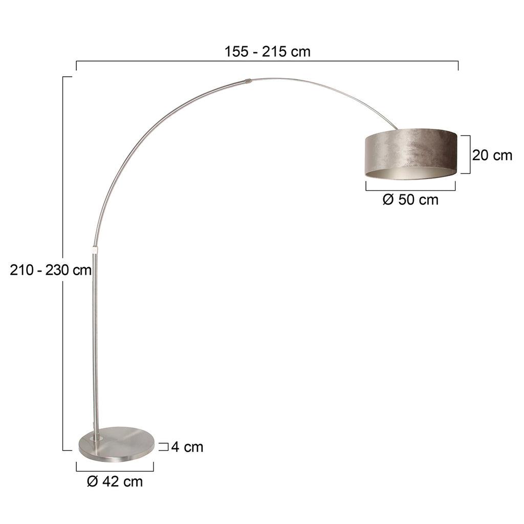 Lampă de podea Sparkled Light 7268ST+K1066GS, oțel-velur argintiu - PARIS14A.RO