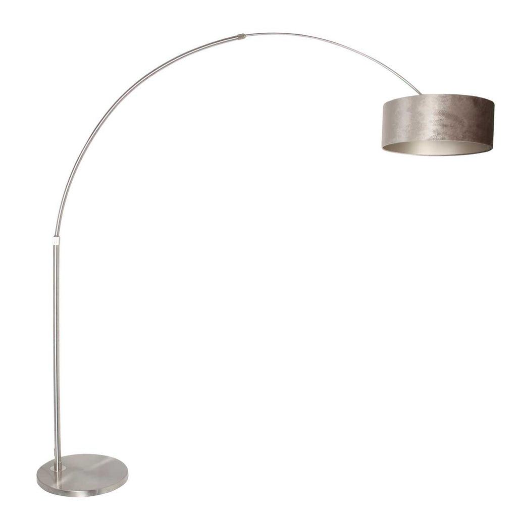 Lampă de podea Sparkled Light 7268ST+K1066GS, oțel-velur argintiu - PARIS14A.RO