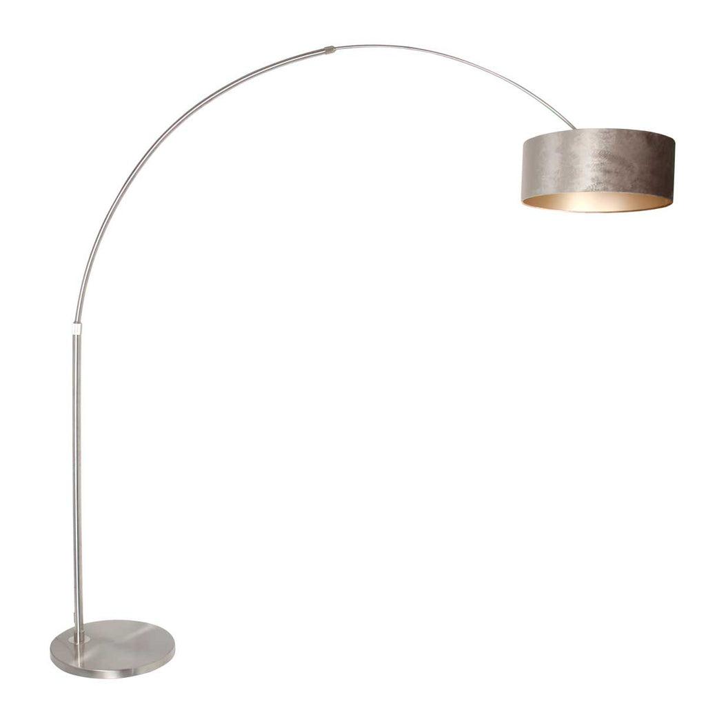 Lampă de podea Sparkled Light 7268ST+K1066GS, oțel-velur argintiu - PARIS14A.RO