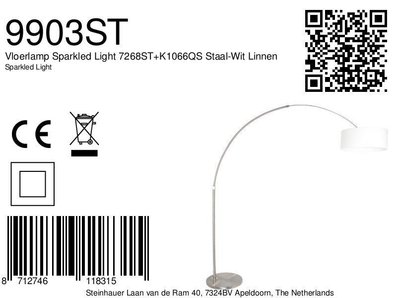 Lampă de podea Sparkled Light 7268ST+K1066QS Oțel-Alb Lână - PARIS14A.RO