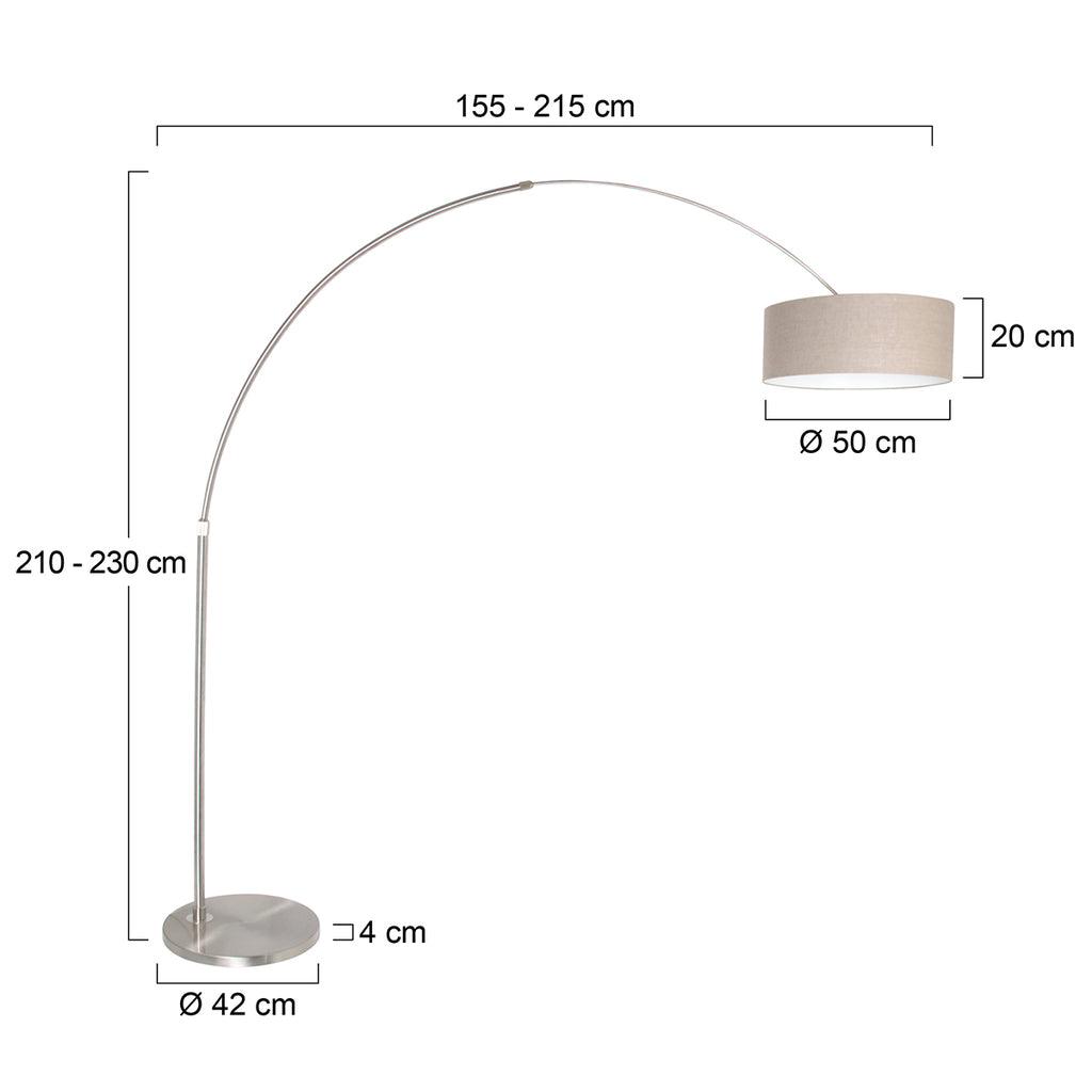 Lampă de podea Sparkled Light 7268ST+K1066RS Oțel+Gri Linnen - PARIS14A.RO