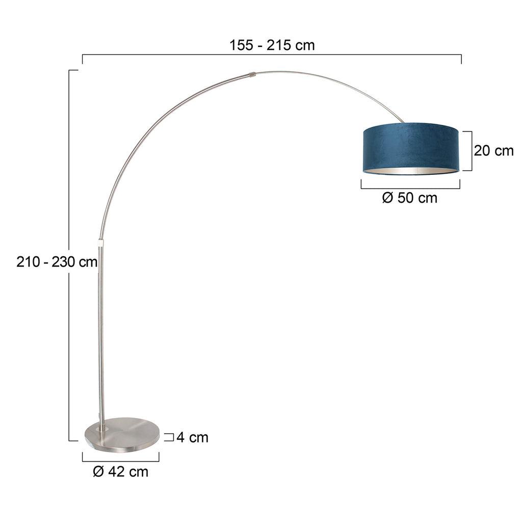 Lampă de podea Sparkled Light 7268ST+K1066ZS Oțel-Velur Albastru - PARIS14A.RO