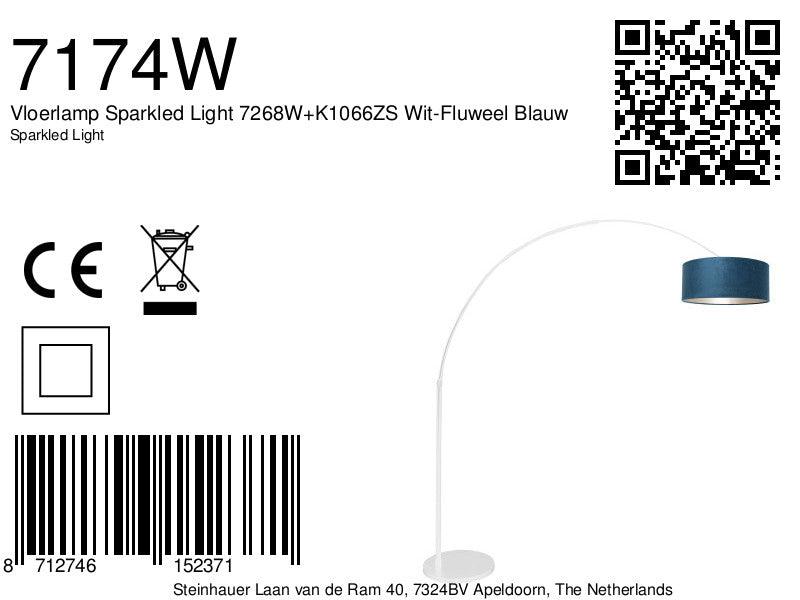 Lampă de podea Sparkled Light 7268W+K1066ZS Alb-Azur de catifea - PARIS14A.RO