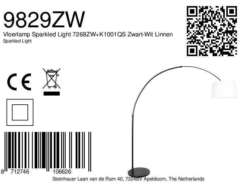 Lampă de podea Sparkled Light 7268ZW+K1001QS Negru-Alb în Lână - PARIS14A.RO