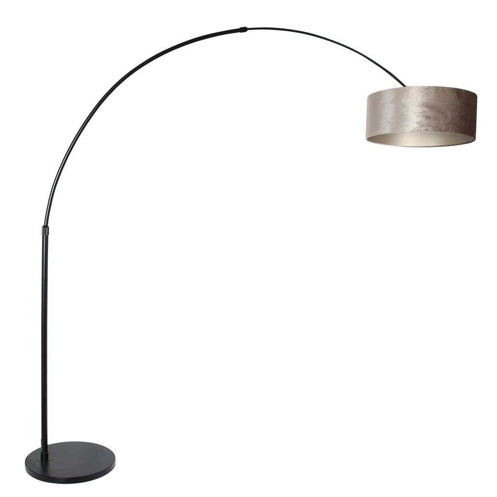 Lampă de podea Sparkled Light 7268ZW+K1066GS Negru-Velur Argintiu - PARIS14A.RO